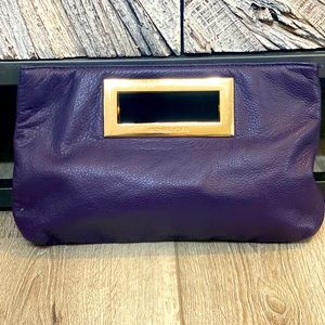 Purple Michael Kors Leather Clutch